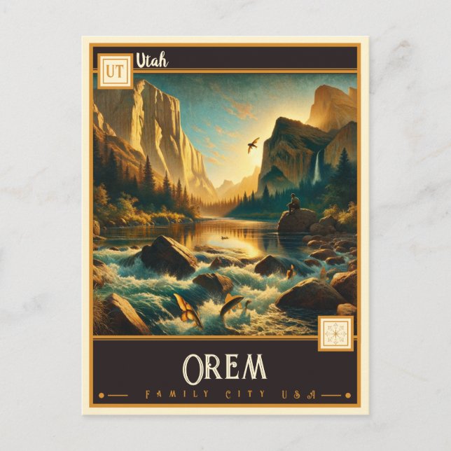 Orem, Utah | VINTAGE Vykort (Framsida)