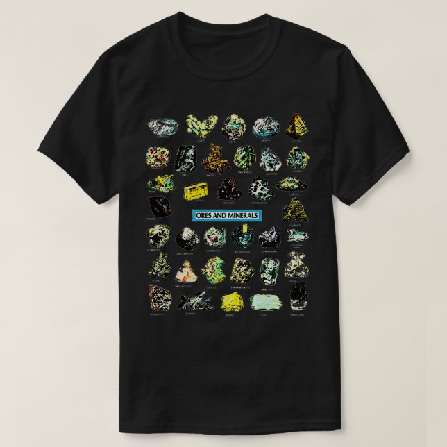 Ores and Minerals Gems and Crystals Sten Collector T Shirt (Design framsida)