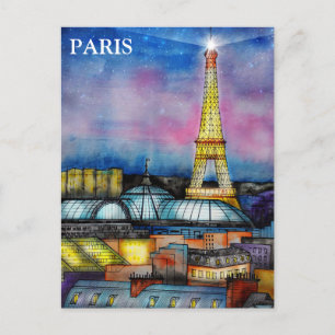 Öresetvykort i Paris Vintage resor Vykort