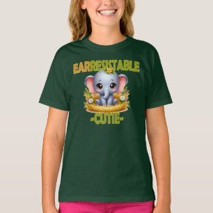 Öreslig Cutie roligt pun. Baby Elephant tecknad T Shirt
