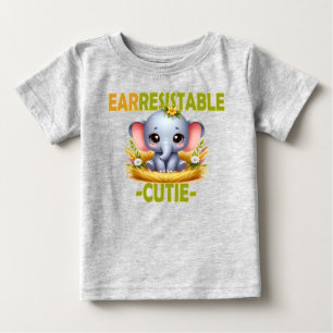 Öreslig Cutie roligt pun. Baby Elephant tecknad T Shirt