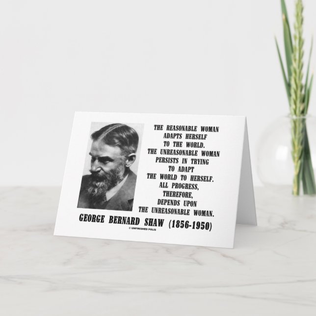 Oresonligt kvinnaframsteg G.B. Shaw Citering Kort (Framsida)