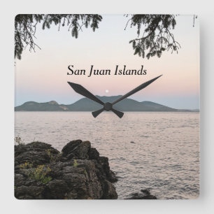 Öresund över San Juan-öarna Fyrkantig Klocka
