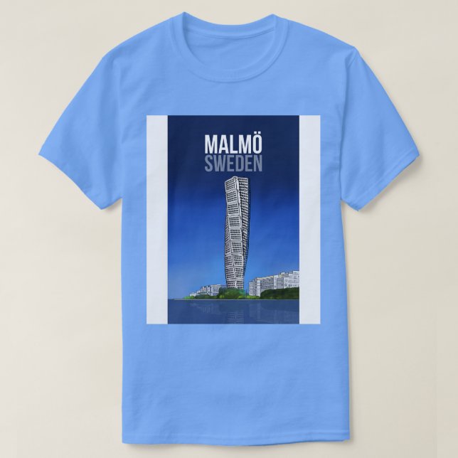 Oresund strait Malmo Sverige Scandinavian T Shirt (Design framsida)