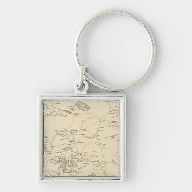 Orford, Grafton Co Fyrkantig Silverfärgad Nyckelring (Framsidan)