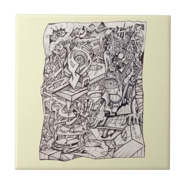 Organ av oro kakelplatta (Framsidan)