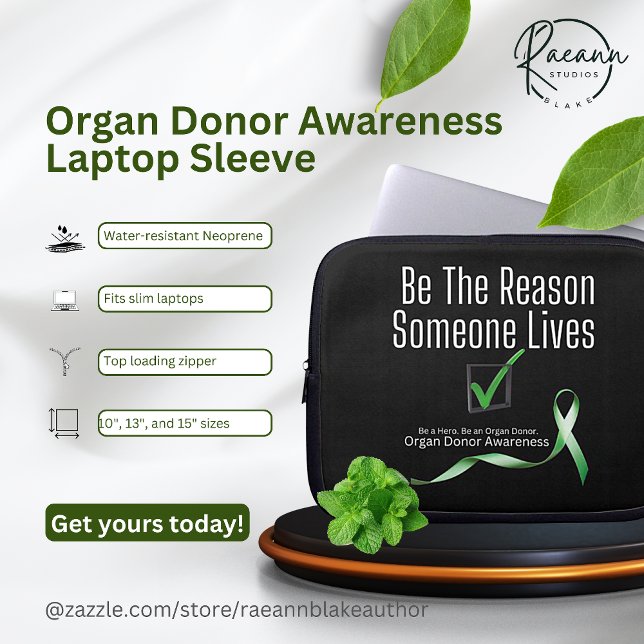 Organ Donator Medvetenhet Bärbar Dator Fodral (Skapare uppladdad)
