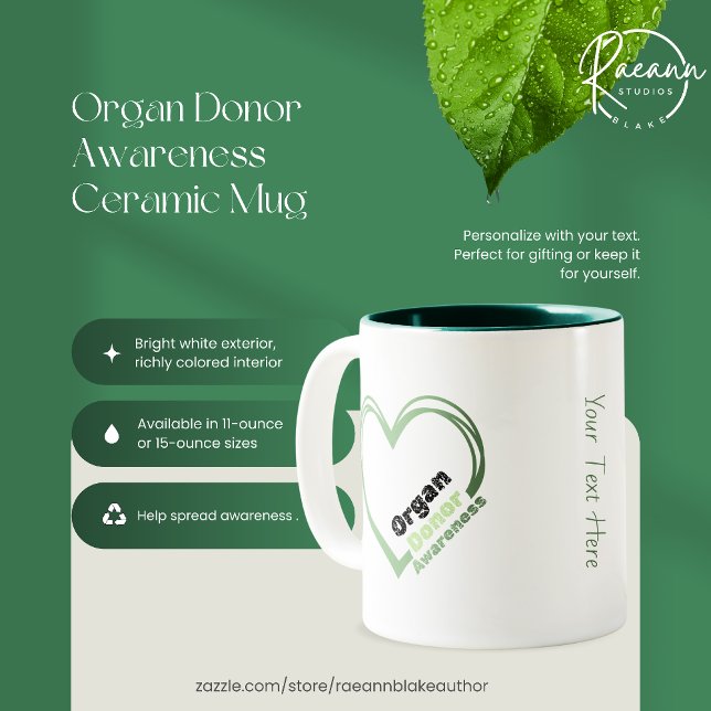 Organ Donor Awareness Ceramic Mug Två-Tonad Mugg (Skapare uppladdad)