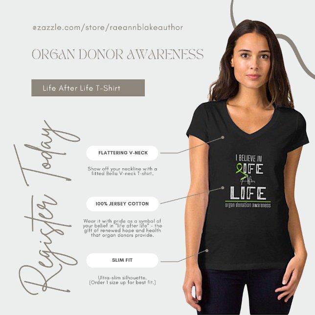 Organ Donor Awareness Liv Efter Liv V-ringad tröja (Skapare uppladdad)
