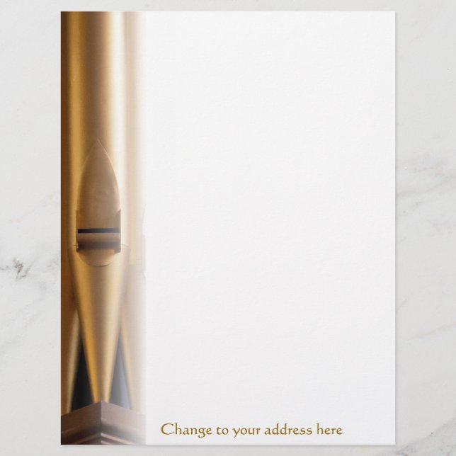 Organ leda i rör brevhuvudet med adressen brevhuvud (Framsida)