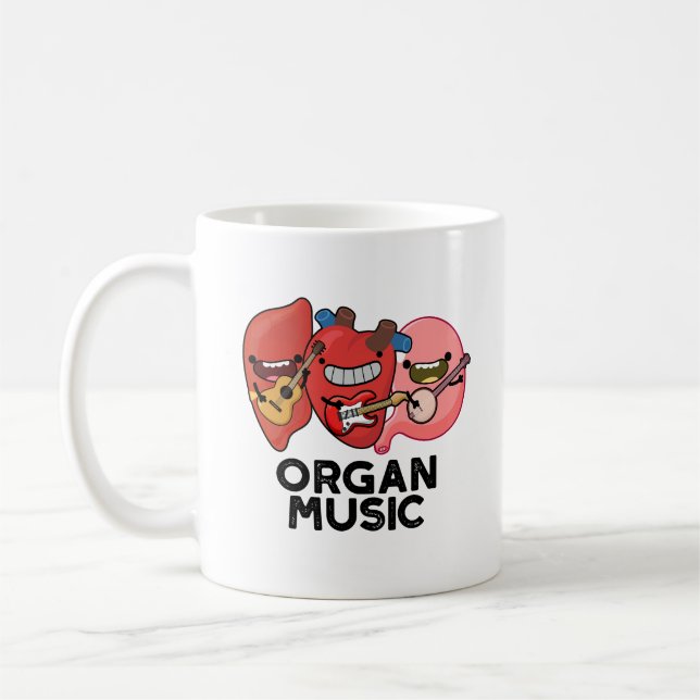 Organ Music Funny Anatomy Body Parts Pun Kaffemugg (Vänster)