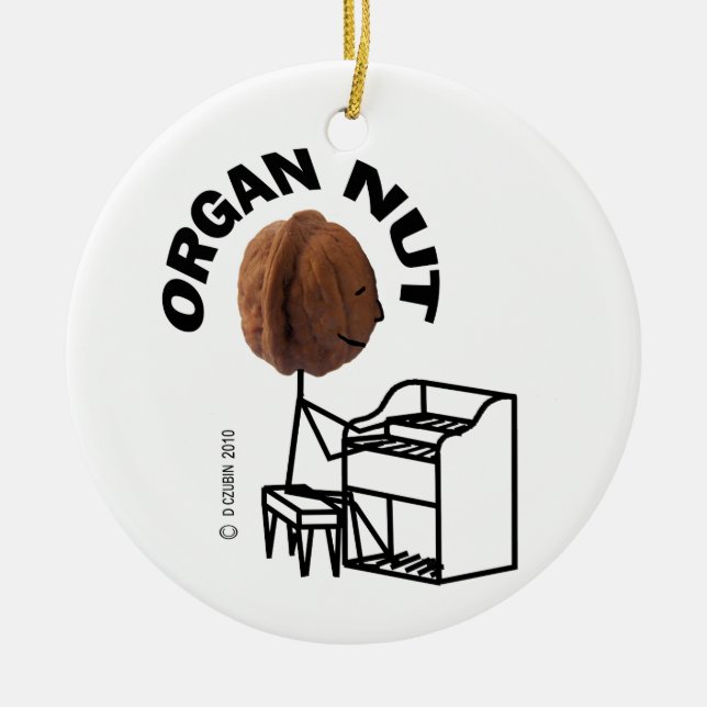 Organ Nöt Julgransprydnad Keramik (Framsidan)