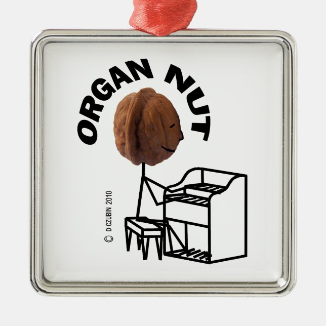 Organ Nöt Julgransprydnad Metall (Framsidan)