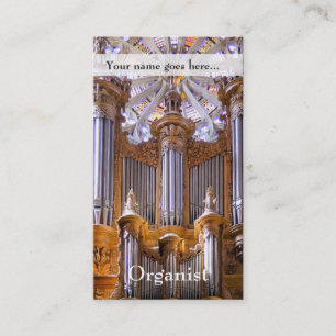 Organ och rosa fönster visitkort