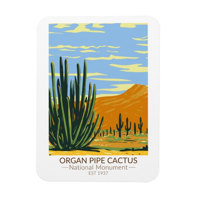 Organ Pipe Cactus nationalmonument Arizona Magnet (Vertikal)
