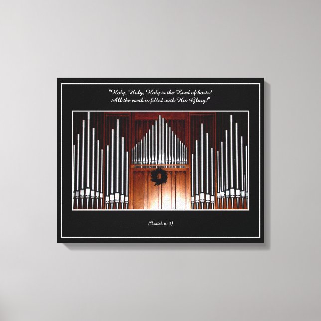Organ rör "Heliga, Heliga, Heliga.." Arbetsyta med Canvastryck (Framsida)