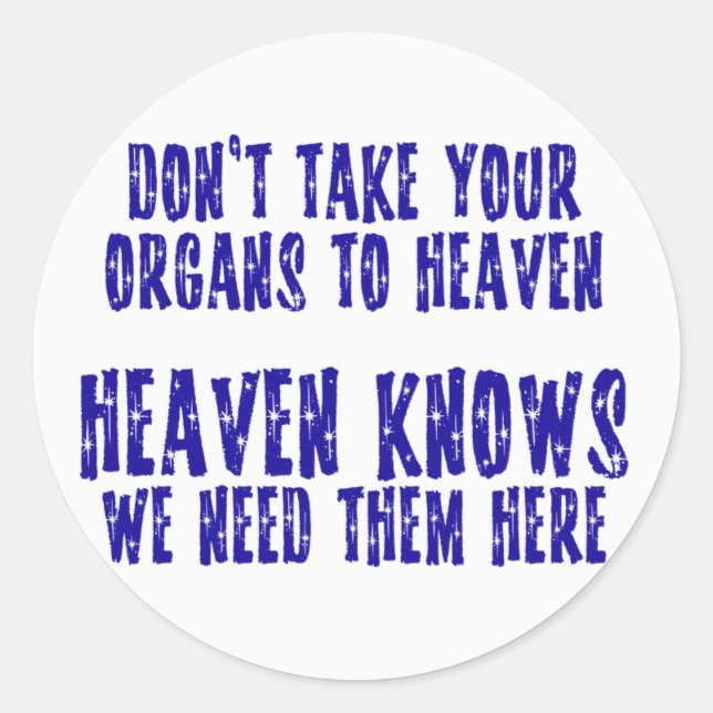 Organ till himlen runt klistermärke (Framsida)