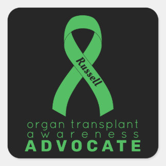 Organ Transplant Advocate Black Fyrkantigt Klistermärke