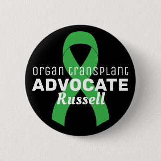 Organ Transplant Advocate Ribbon Black Button Knapp