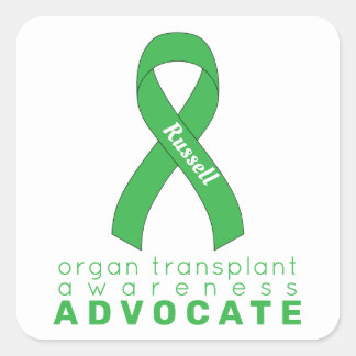 Organ Transplant Advocate White Fyrkantigt Klistermärke