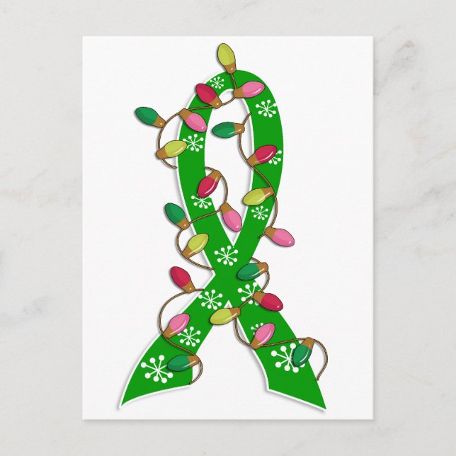 Organdonation Jul Ljus Ribbon Helg Vykort (Framsida)