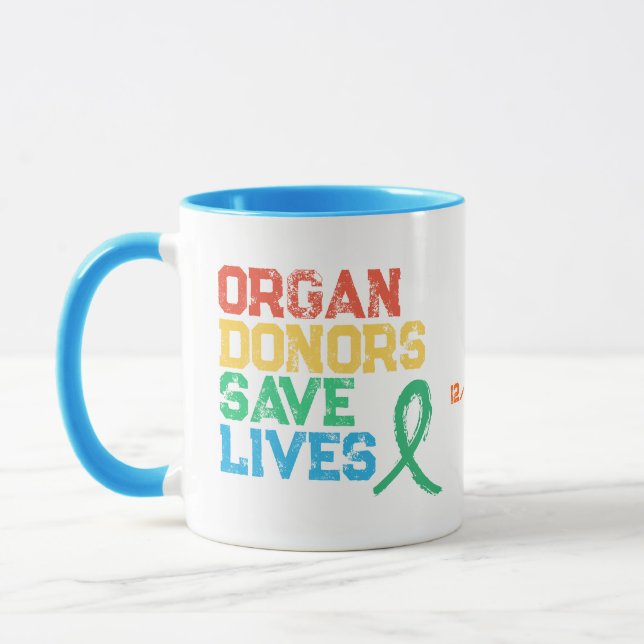 Organdonatorer Färgfläckar Anpassadet Design kaffe Mugg (Vänster)