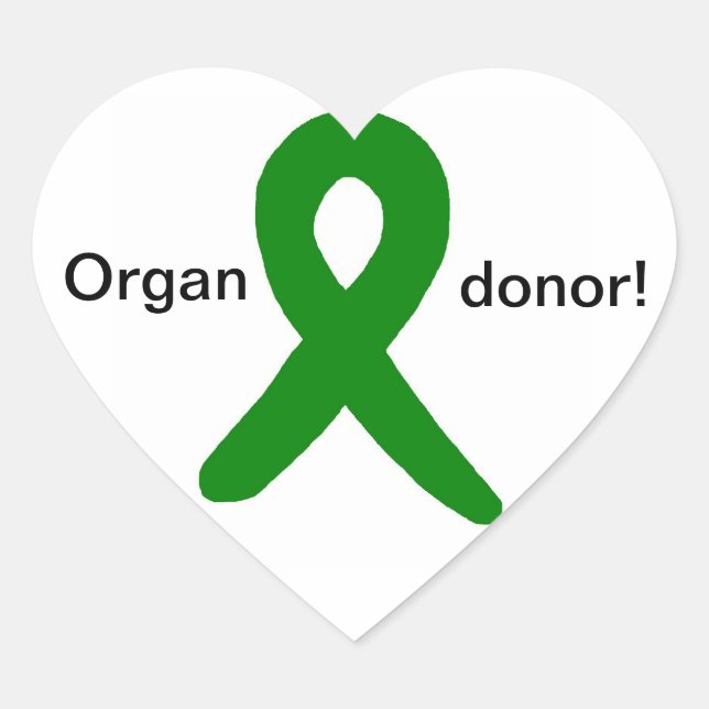 Organdonatorklistermärken Hjärtformat Klistermärke (Framsida)