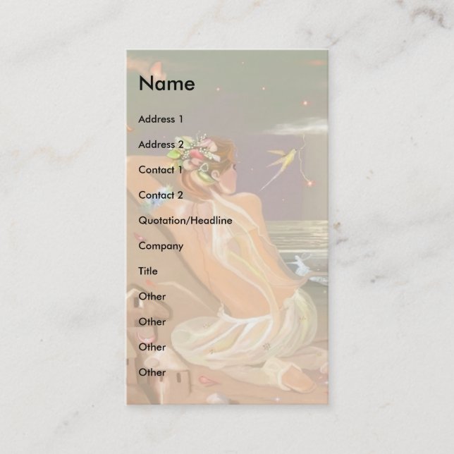 Organdy Vingar Fairy! Visitkort (Framsida)