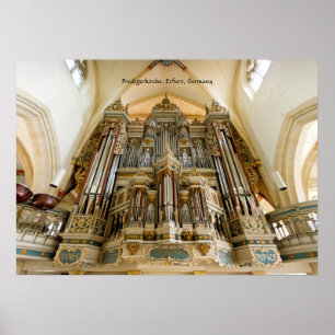 Organet i Predigerkirche, Erfurt, Tysklant Poster