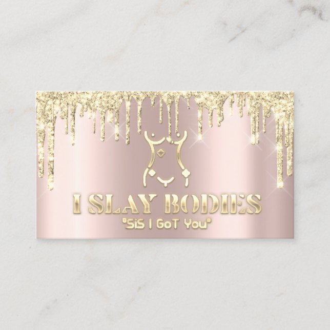 Organet Sculpting Beauty Logotyp Glitter Guld Logo Visitkort (Framsida)
