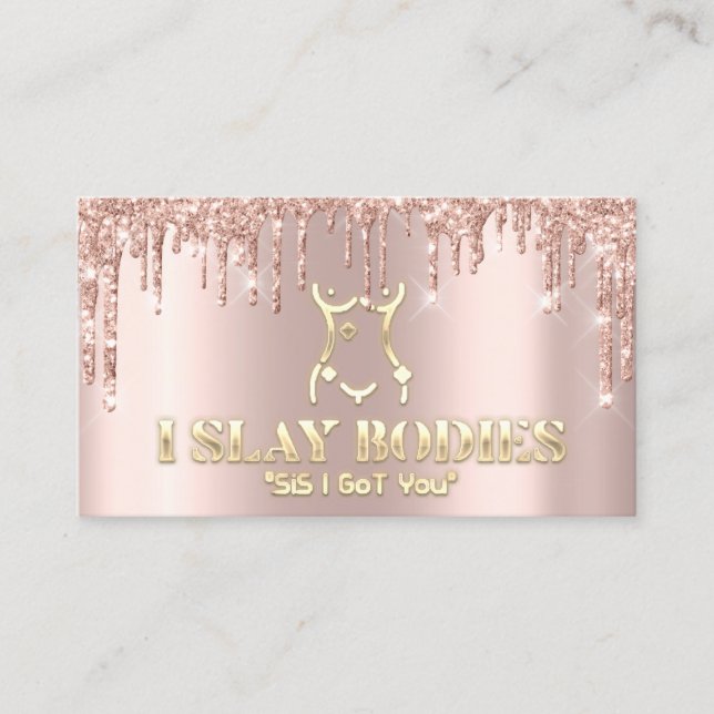 Organet Sculpting Beauty Logotyp Glitter Guld Logo Visitkort (Framsida)
