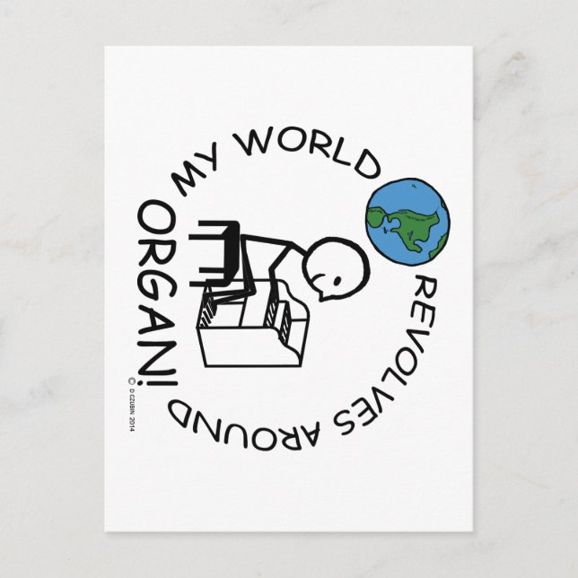 Organet - World Revolves runt Vykort (Framsida)