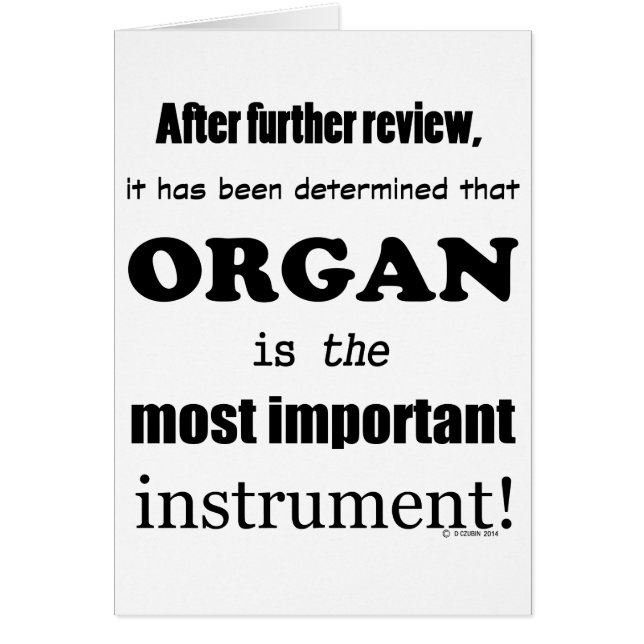 Organets viktigaste instrument hälsningskort (Framsidan)
