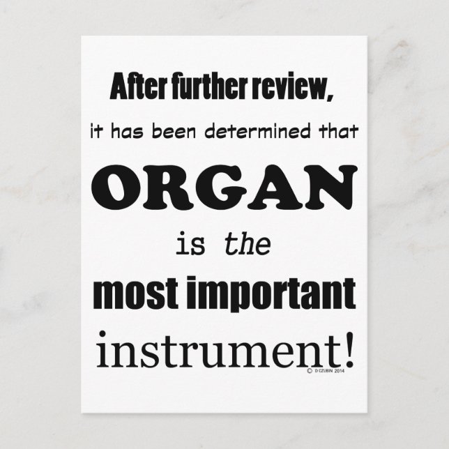 Organets viktigaste instrument vykort (Framsida)