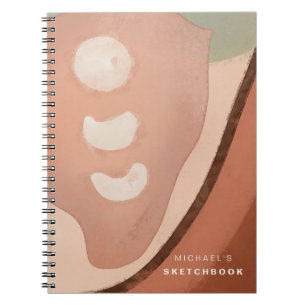 Organic Abstrakt Modern Art 60s Retro Sketchbook Anteckningsbok