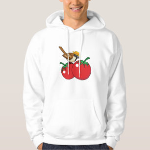 Organic Älskare Sparrow Eating Red Tomato Hoodie