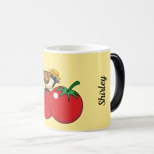 Organic Älskare Sparrow Eating Red Tomato Lägg t Magisk Mugg