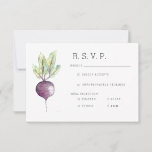 Organic Beet Veggie Watercolor OSA Kort
