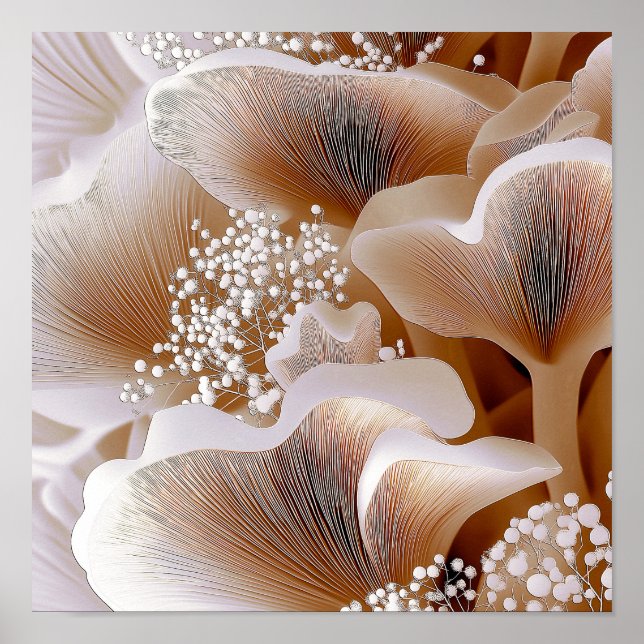 Organic Bloom Forms – Textured Abstract Art #1 Poster (Framsidan)