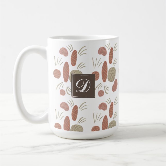 Organic Boho Abstrakt Stone Art Natural Färg Kaffemugg (Vänster)