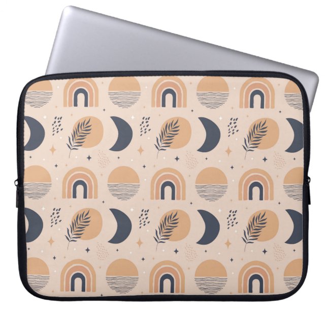 Organic Boho Mönster Laptop Fodral (Framsidan)