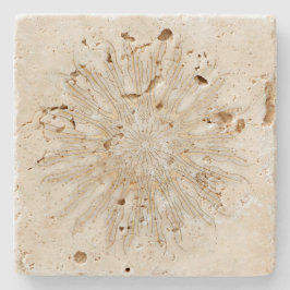 Organic boho stil sunburst mandala golden white stenunderlägg