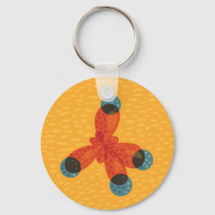 Organic Chemistry QR Code Orange Methane Molecule Nyckelring