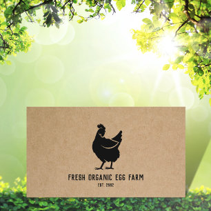 Organic Egg Farm Farmhouse Rustic Chicken Visitkort