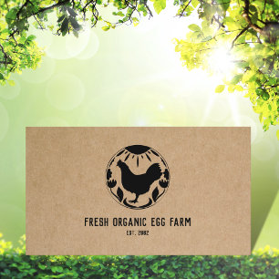 Organic Egg Farm Farmhouse Rustic Chicken Visitkort