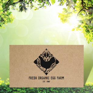 Organic Egg Farm Farmhouse Rustic Chicken Visitkort
