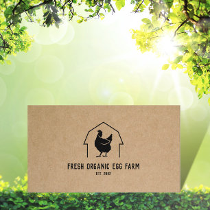 Organic Egg Farm Farmhouse Rustic Chicken Visitkort
