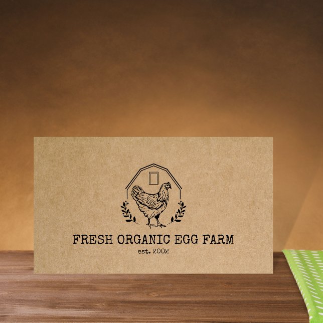 Organic Egg Farm Farmhouse Rustic Chicken Visitkort (Skapare uppladdad)
