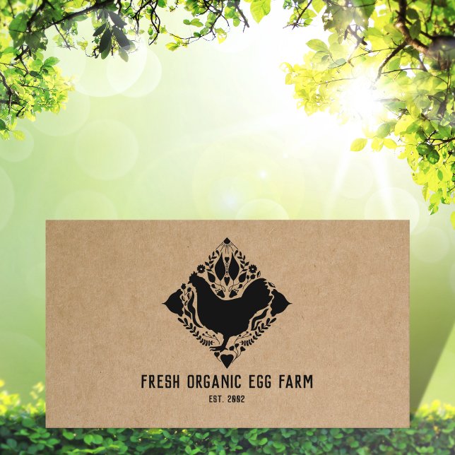 Organic Egg Farm Farmhouse Rustic Chicken Visitkort (Skapare uppladdad)