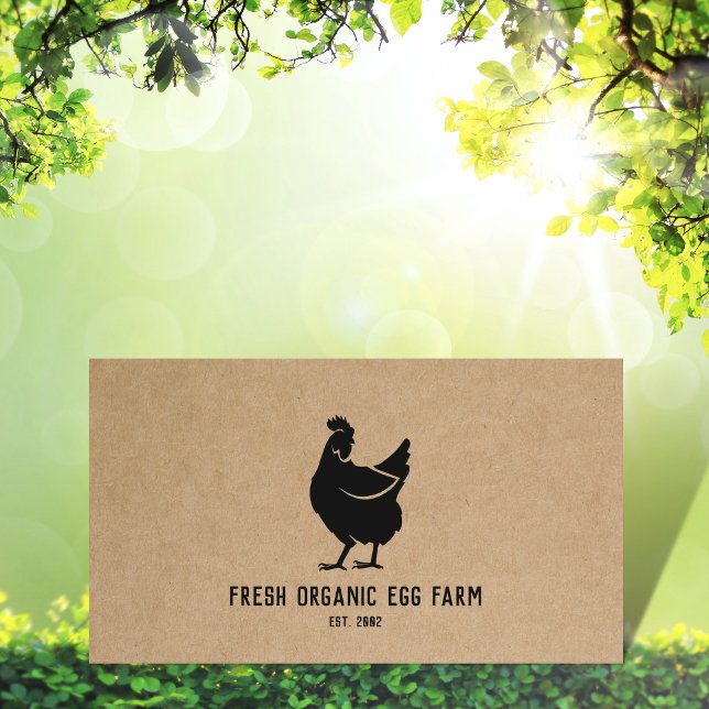 Organic Egg Farm Farmhouse Rustic Chicken Visitkort (Skapare uppladdad)